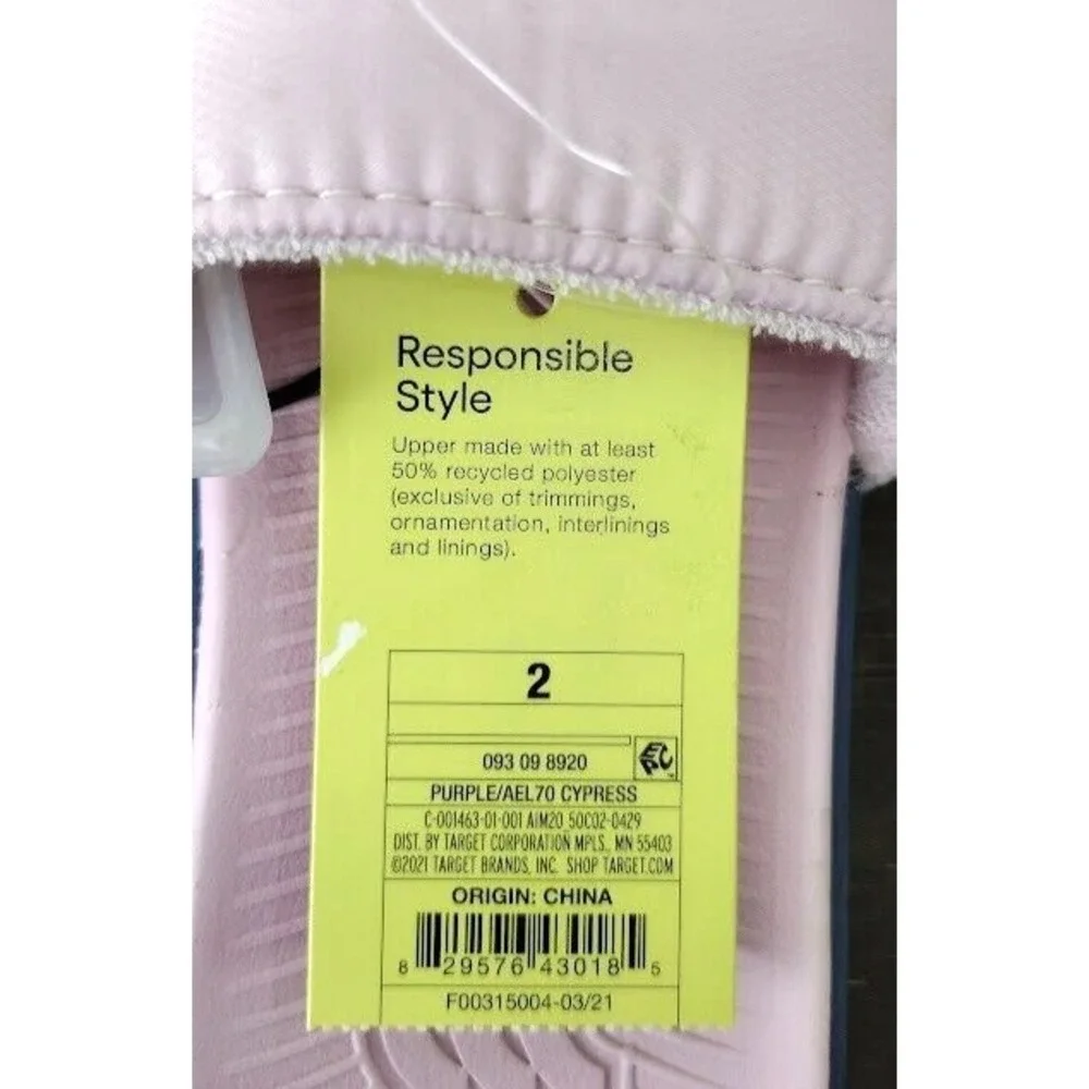 All in‎ Motion Kids Slide Sandals Pink Size 2 Water Ready Comfortable